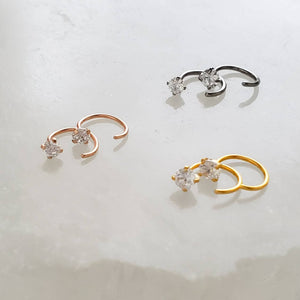 Our TINIEST Sparkle Hug Hoops • 20 Gauge • Thin CZ Hoops • Open Skinny Hoop • Modern Hoop Earrings • Tiny Sparkle Hug Hoops