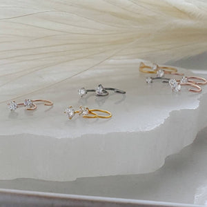 Our TINIEST Sparkle Hug Hoops • 20 Gauge • Thin CZ Hoops • Open Skinny Hoop • Modern Hoop Earrings • Tiny Sparkle Hug Hoops