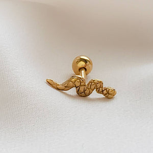 Snake Studs • Ball Back • Screw Back • Gold Snake Earrings • Small Stud Earrings • Little Snakes • 16g • Snake Jewelry • Body Jewelry