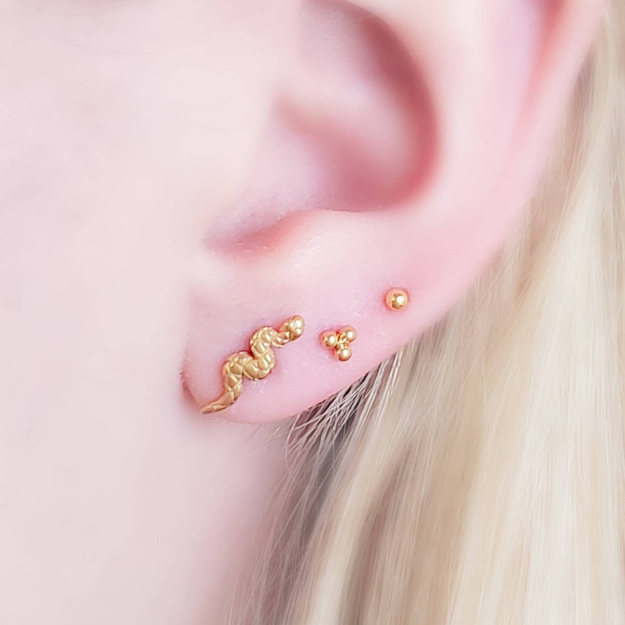 Snake Studs • Ball Back • Screw Back • Gold Snake Earrings • Small Stud Earrings • Little Snakes • 16g • Snake Jewelry • Body Jewelry