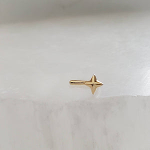 14K Gold Star Nose Stud • L Bend Nose Stud • 20 Gauge Nose Jewelry • Tiny Star Nose Stud • Diamond Star Stud • Compass Star Stud