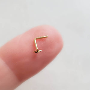 14K Gold Star Nose Stud • L Bend Nose Stud • 20 Gauge Nose Jewelry • Tiny Star Nose Stud • Diamond Star Stud • Compass Star Stud