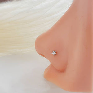 Star CZ Nose Bone • 20 Gauge Nose Stud • Star CZ Diamond Nose Stud • 20g • 316L Surgical Steel • Dainty Stud • Star Shape • Body Jewelry