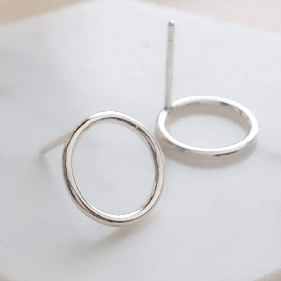 Dainty Modern Circle Studs • Petite Gold Studs • Circle Earring Posts • Simple Minimal Earrings • Silver Circles • Great Gift