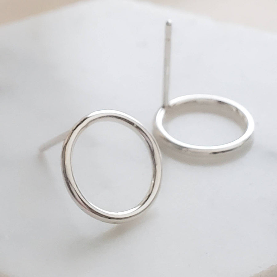 Modern Circle Studs • Petite Gold Studs • Open Circle Earring Posts • Simple Minimal Earrings • Silver Circles • Dainty Style