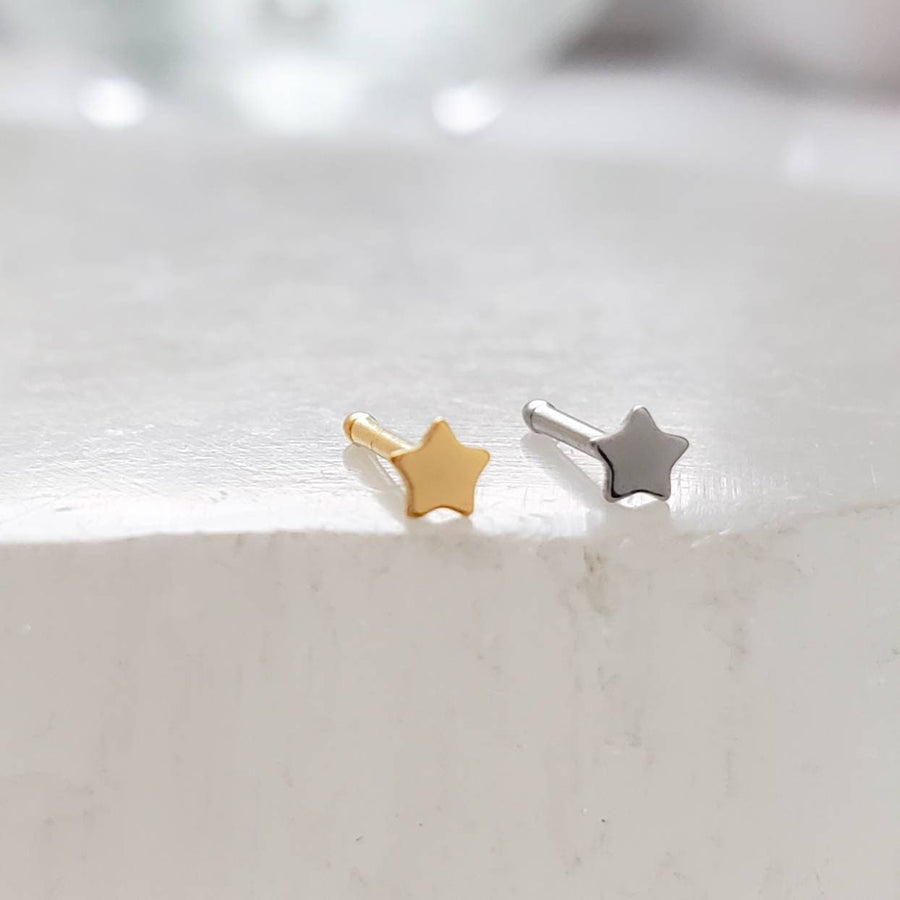 Tiny Star Nose Studs • Nose Bone • 20g • Surgical Steel • Gold • 2.5mm Star Stud • Delicate Nose Stud • Dainty Stud