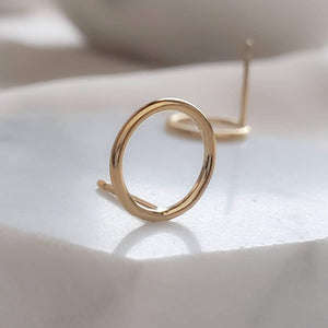 Dainty Modern Circle Studs • Petite Gold Studs • Circle Earring Posts • Simple Minimal Earrings • Silver Circles • Great Gift