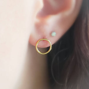 Modern Circle Studs • Petite Gold Studs • Open Circle Earring Posts • Simple Minimal Earrings • Silver Circles • Dainty Style