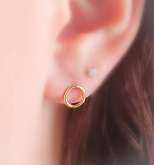 Modern Circle Studs • Petite Gold Studs • Open Circle Earring Posts • Simple Minimal Earrings • Silver Circles • Dainty Style