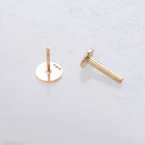 4mm disc in 14K Gold push in style flat back earring studs. Comfort fit, nap style earrings by Studio Blue on Etsy