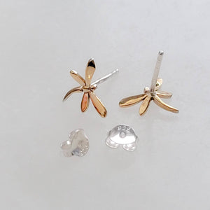 Tiny Dragonfly Stud Earrings • Gold Dragonflies • Insect Studs • Sterling Silver Dragonfly • Post Earrings • Bug Earrings