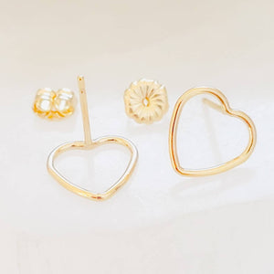 Delicate Gold Heart Studs • Wire Heart Studs • Heart Shaped Earrings • Delicate Heart Studs • Dainty Golden Hearts • Simple Wire Hearts