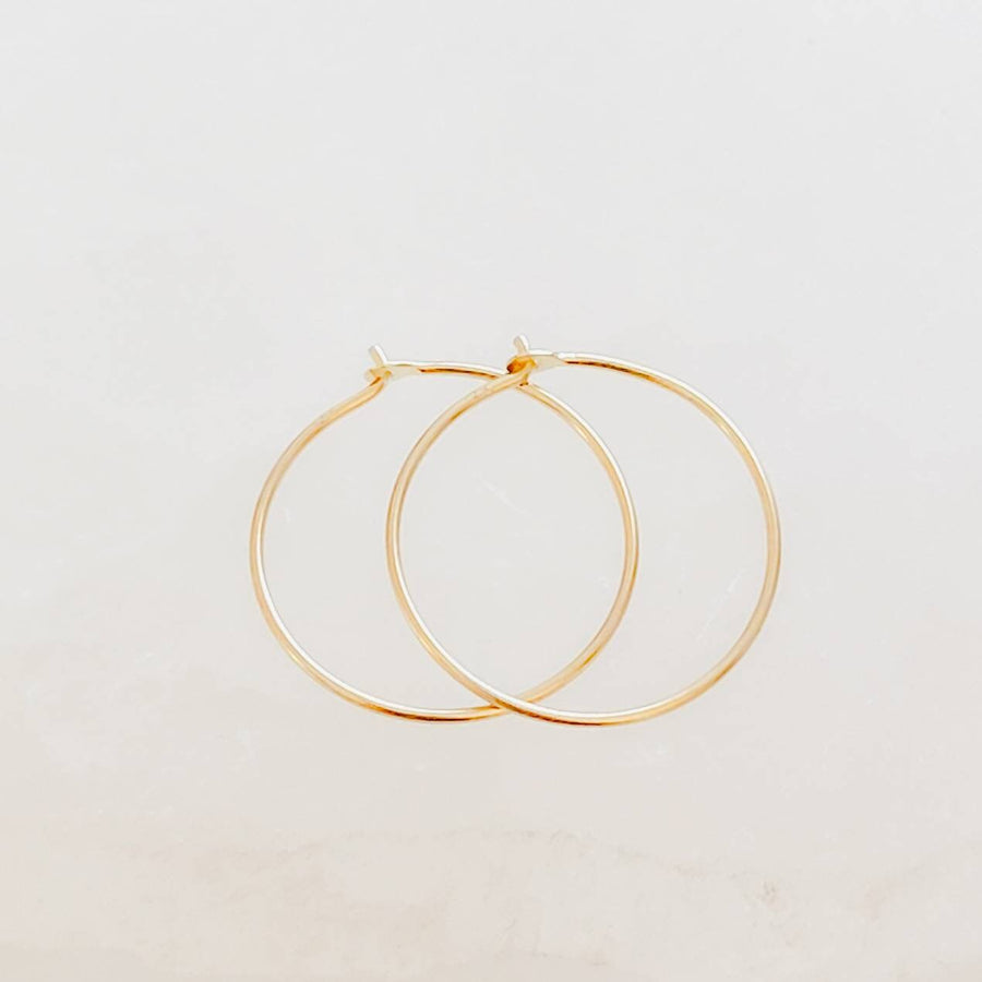 Dainty 14 Karat Gold Hoops • 14k Hoop Earrings • Small Gold Hoops • Thin Lightweight Hoops • Delicate Earrings • Solid 14 Karat Gold