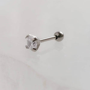 Titanium and Diamond CZ Ball Back Studs • 18 Gauge • Body Jewelry • Screw Back • Comfort Studs • Sleep In Studs • Cartilage • Cubic Zirconia