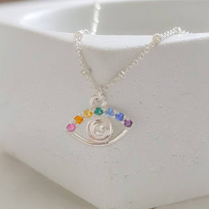 Rainbow Evil Eye Necklace