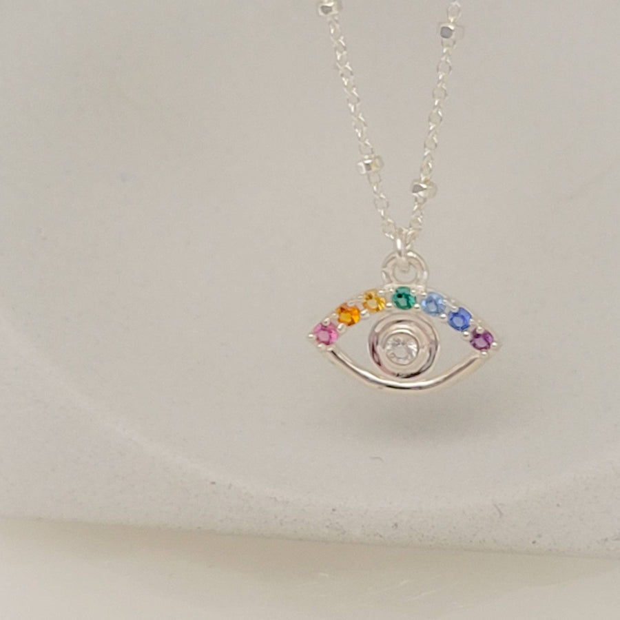 Rainbow Evil Eye Necklace