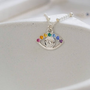 Rainbow Evil Eye Necklace