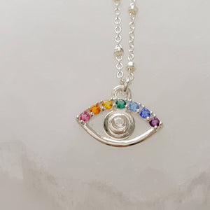 Rainbow Evil Eye Necklace