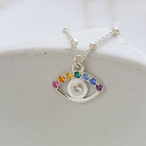 Rainbow Evil Eye Necklace