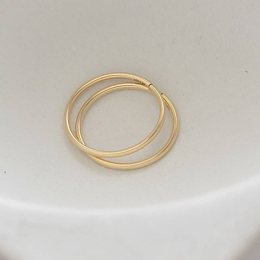 Sleeper Hoops • Thin Gold Hoop Earrings • Continuous Hoops • Endless Hoops • Comfort Hoops • Leave In Hoops • 20 Gauge • Delicate Jewelry