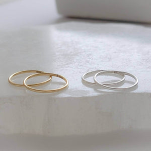 Sleeper Hoops • Thin Gold Hoop Earrings • Continuous Hoops • Endless Hoops • Comfort Hoops • Leave In Hoops • 20 Gauge • Delicate Jewelry