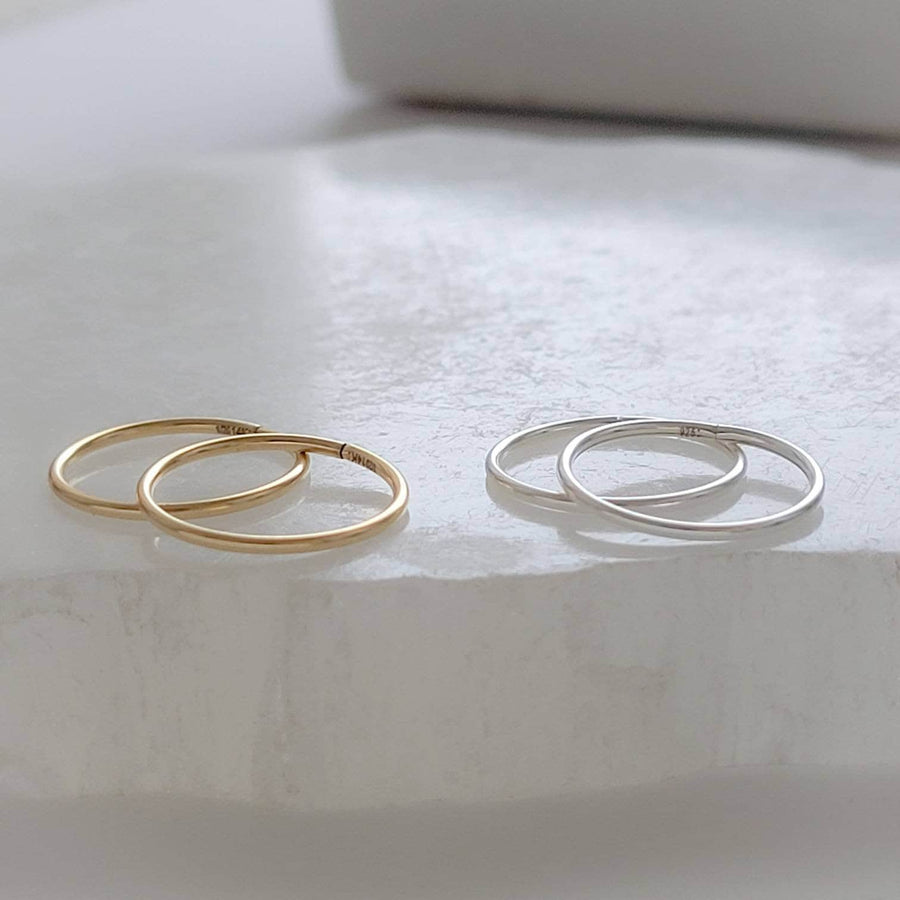 Sleeper Hoops • Thin Gold Hoop Earrings • Continuous Hoops • Endless Hoops • Comfort Hoops • Leave In Hoops • 20 Gauge • Delicate Jewelry