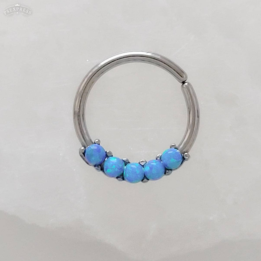 Iridescent Opal Septum Ring • Cartilage Hoop • Bendable Hoop • Surgical Steel • Body Jewelry • 16 Gauge • Nose Hoop • Daith • Helix