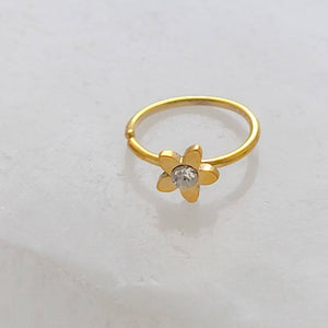 Modern Flower Nose Ring • Daisy Flower • Crystal Flower • Surgical Steel • Body Jewelry • Cute Nose Jewelry • 20 Gauge • Dainty • Feminine