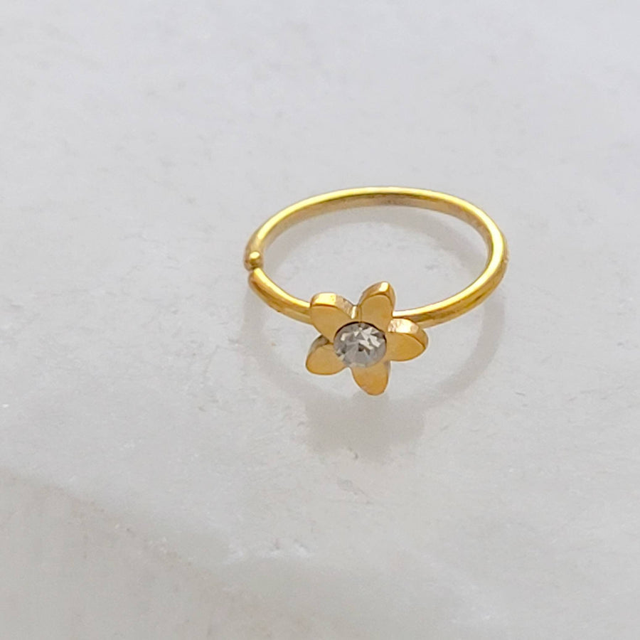 Modern Flower Nose Ring • Daisy Flower • Crystal Flower • Surgical Steel • Body Jewelry • Cute Nose Jewelry • 20 Gauge • Dainty • Feminine