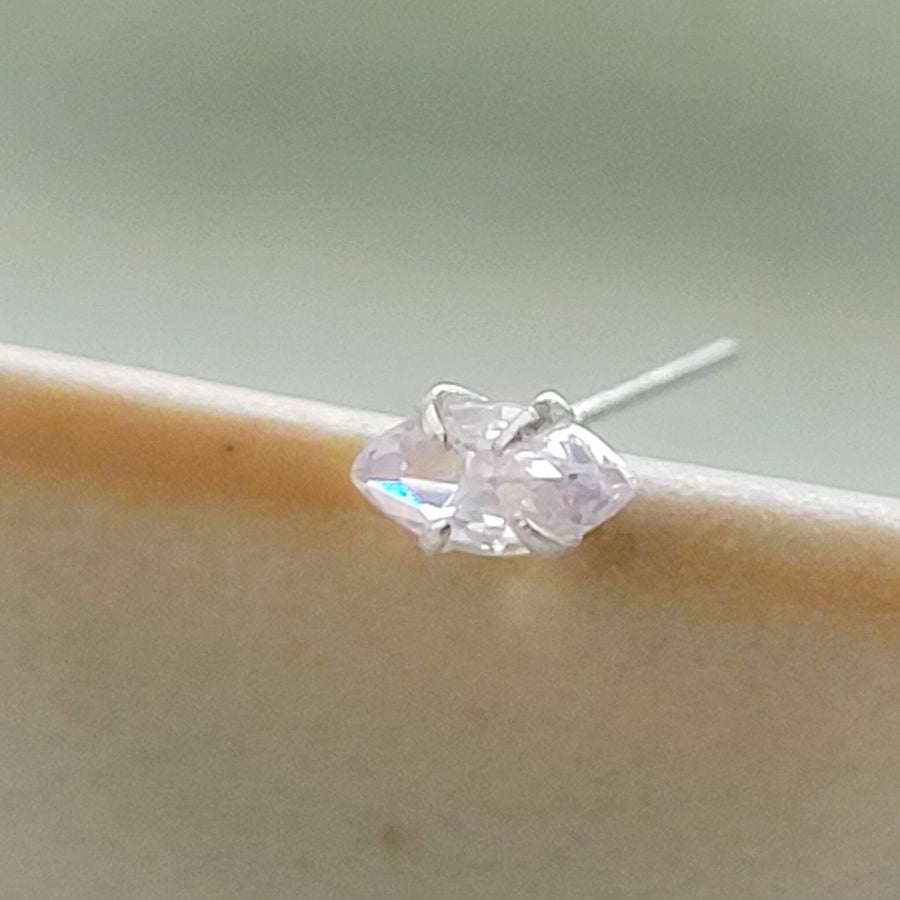 Tiny prong set marquise CZ studs in Sterling silver, by Studio Blue on Etsy