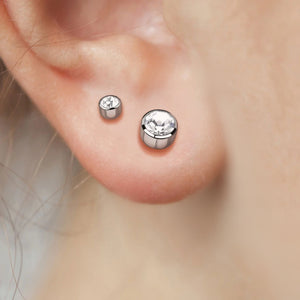 Titanium Diamond CZ Studs • Bezel Set • Implant Grade • Modern Style • Multiple Piercings • Ear Stack • Minimalist • Sparkle Studs • 20G