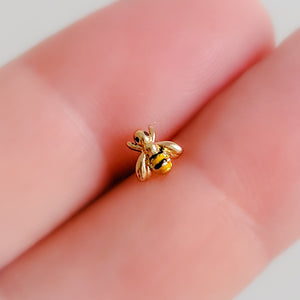 Little Bee Nose Stud • Nose Bone Jewelry • Tiny Bee Nose Jewelry • Cute Nose Stud • Surgical Steel • 20 Gauge • Gold Honey Bee