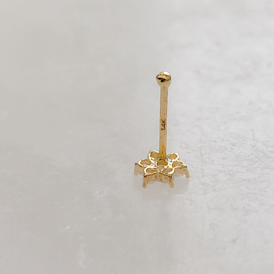 14k Gold Sparkle Nose Bone