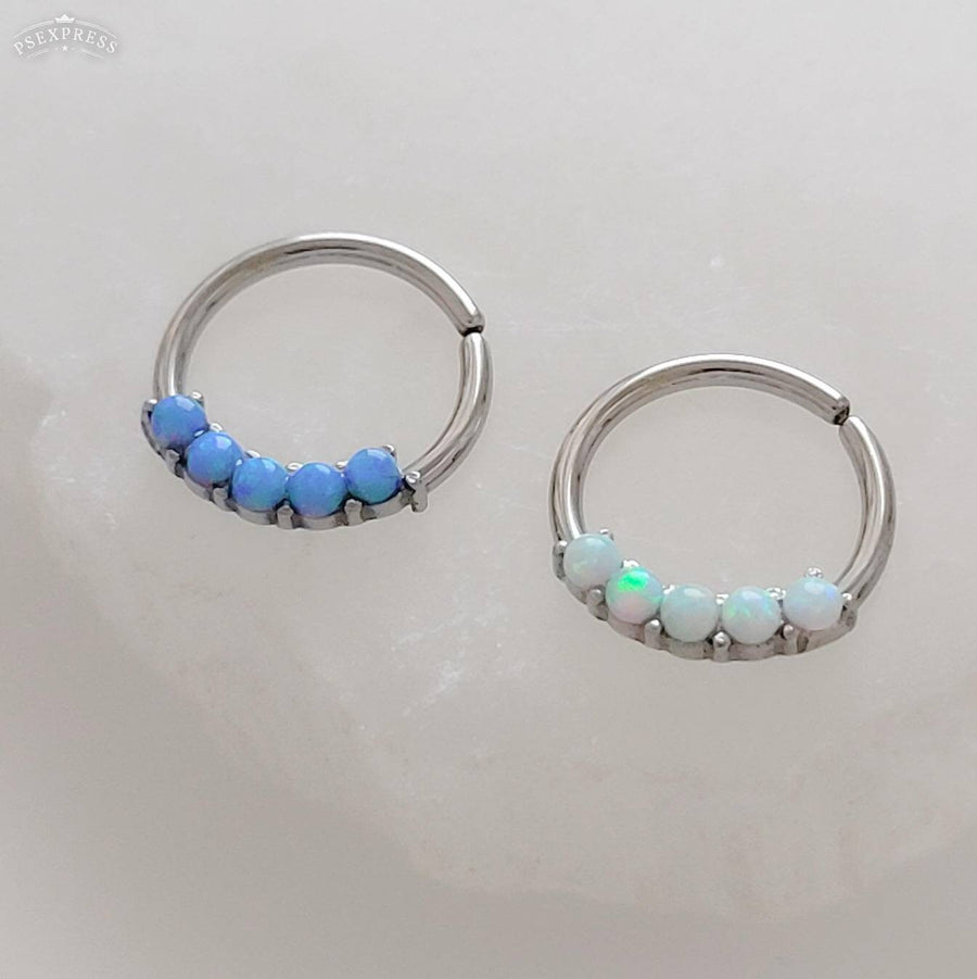 Iridescent Opal Septum Ring • Cartilage Hoop • Bendable Hoop • Surgical Steel • Body Jewelry • 16 Gauge • Nose Hoop • Daith • Helix