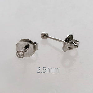 Titanium Diamond CZ Studs • Bezel Set • Implant Grade • Modern Style • Multiple Piercings • Ear Stack • Minimalist • Sparkle Studs • 20G