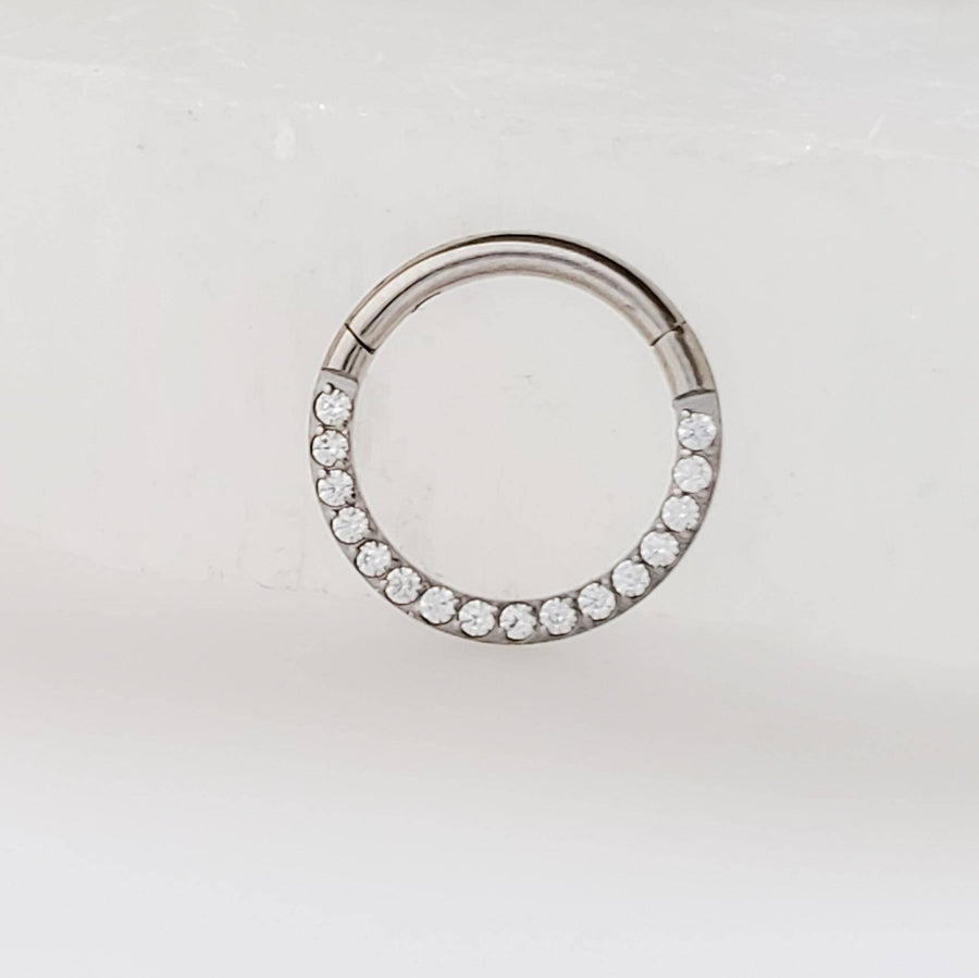 Micro Pavé Front Facing Clicker Hoops