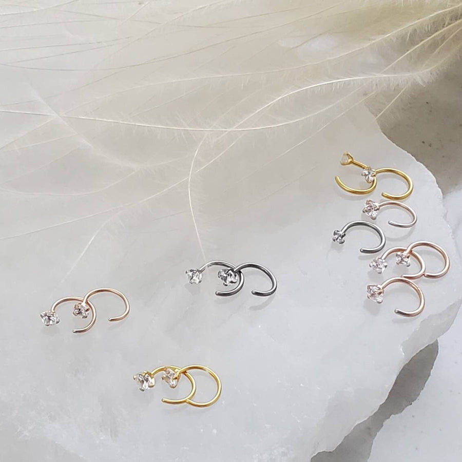 Our TINIEST Sparkle Hug Hoops • 20 Gauge • Thin CZ Hoops • Open Skinny Hoop • Modern Hoop Earrings • Tiny Sparkle Hug Hoops