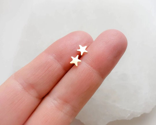 Mix & Match Crescent Moon and Star Stud Earrings • Tiny Moon and Star • Stacking Earrings • Dainty Studs • Celestial Stud Earrings