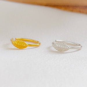 Little Leaf Nose Ring • Sterling Silver Nose Hoop • Cartilage Hoop • Feather Earrings • Dainty Nose Hoop • 20 Gauge • Gold Nose Ring