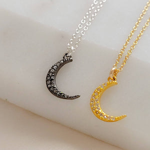 Diamond Crescent Moon Necklace