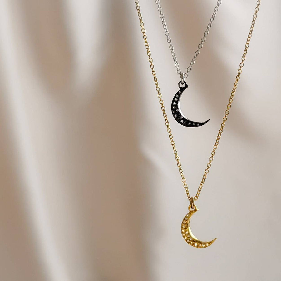 Diamond Crescent Moon Necklace