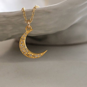 Diamond Crescent Moon Necklace