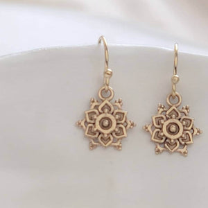 Bronze or Sterling silver Mandala drop earrings by Studio Blue on Etsy