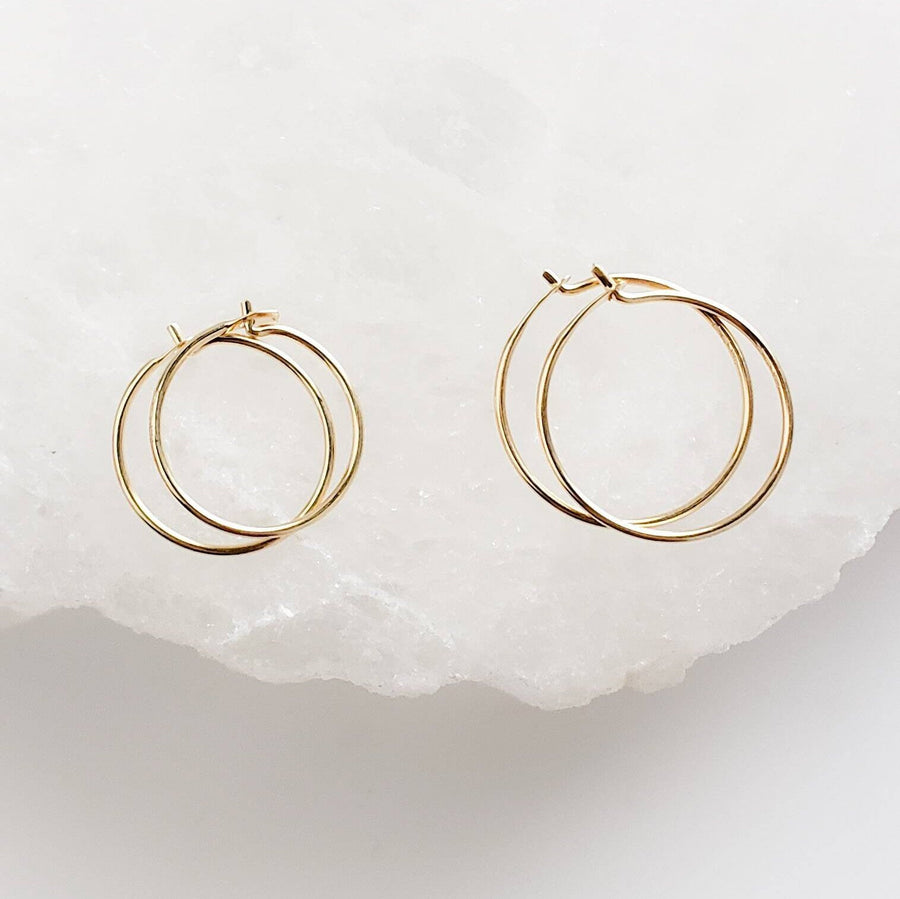 Dainty 14 Karat Gold Hoops • 14k Hoop Earrings • Small Gold Hoops • Thin Lightweight Hoops • Delicate Earrings • Solid 14 Karat Gold