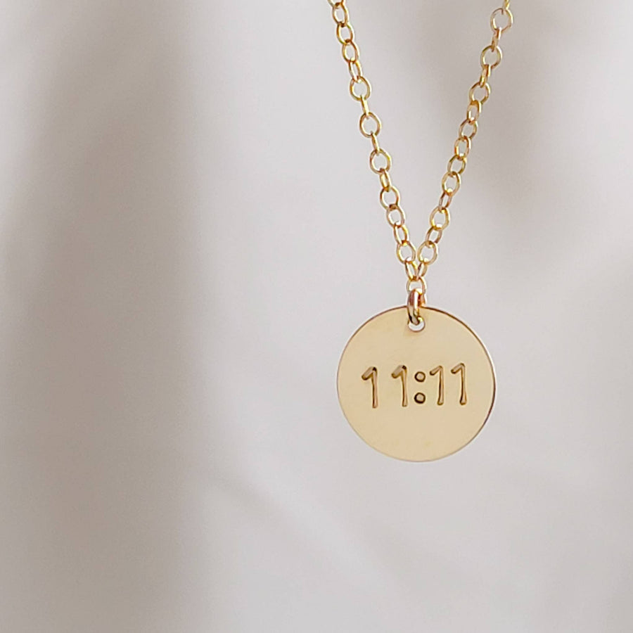 11:11 Necklace • Angel Number Charm • Make A Wish • Angel Time • Lucky Number Jewelry • Personalized Necklace Set • Waterproof Necklace