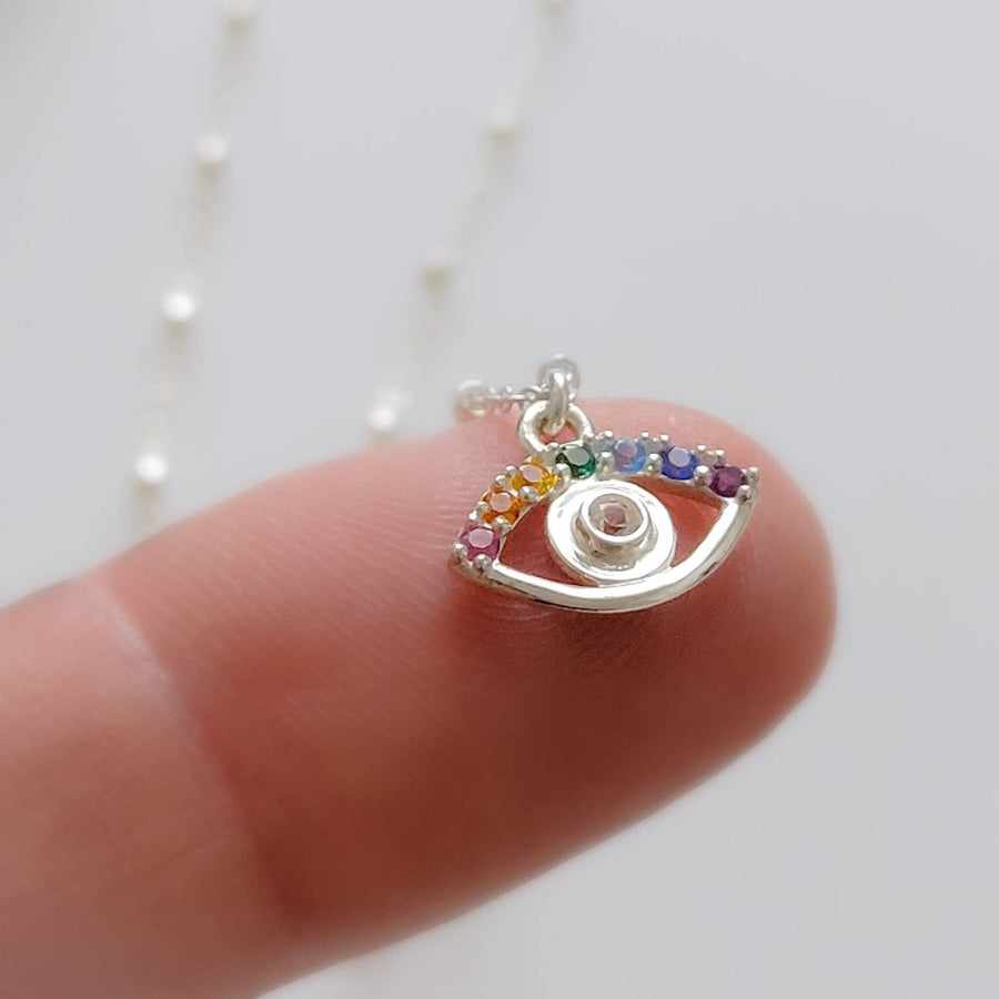 Rainbow Evil Eye Necklace