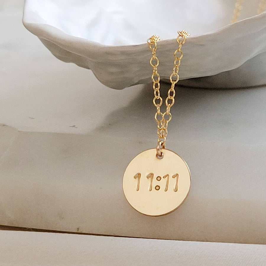 11:11 Necklace • Angel Number Charm • Make A Wish • Angel Time • Lucky Number Jewelry • Personalized Necklace Set • Waterproof Necklace