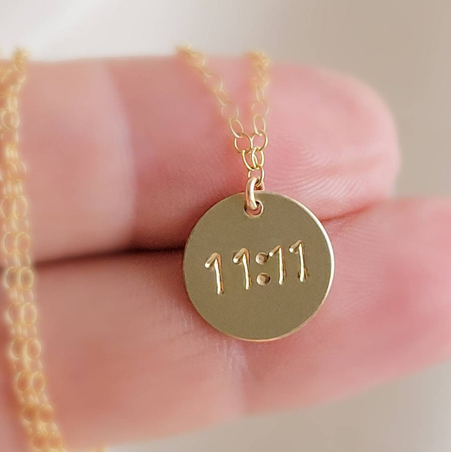 11:11 Necklace • Angel Number Charm • Make A Wish • Angel Time • Lucky Number Jewelry • Personalized Necklace Set • Waterproof Necklace