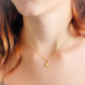 Diamond Crescent Moon Necklace