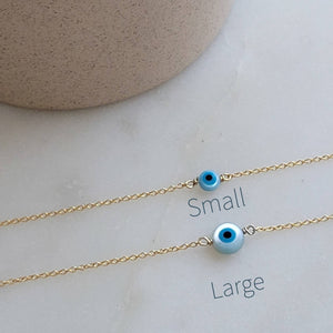 Dainty Evil Eye Bracelet • Nazar Charm • Dainty Gold Bracelet • Lucky Charm • Protection Amulet • Layering Bracelet